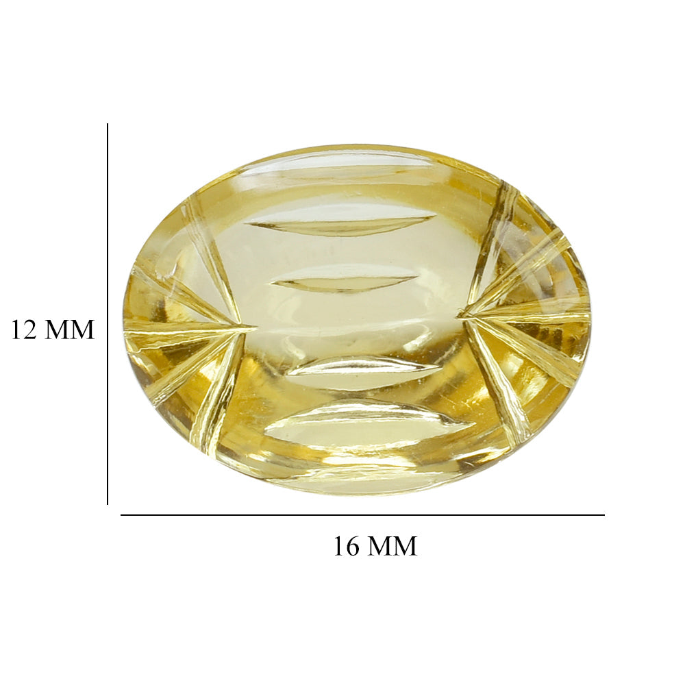 CITRINE (YELLOW) BUFFTOP CONCAVE BACK OVAL (DES#105) (C-3) 16X12MM 8.32 Cts.