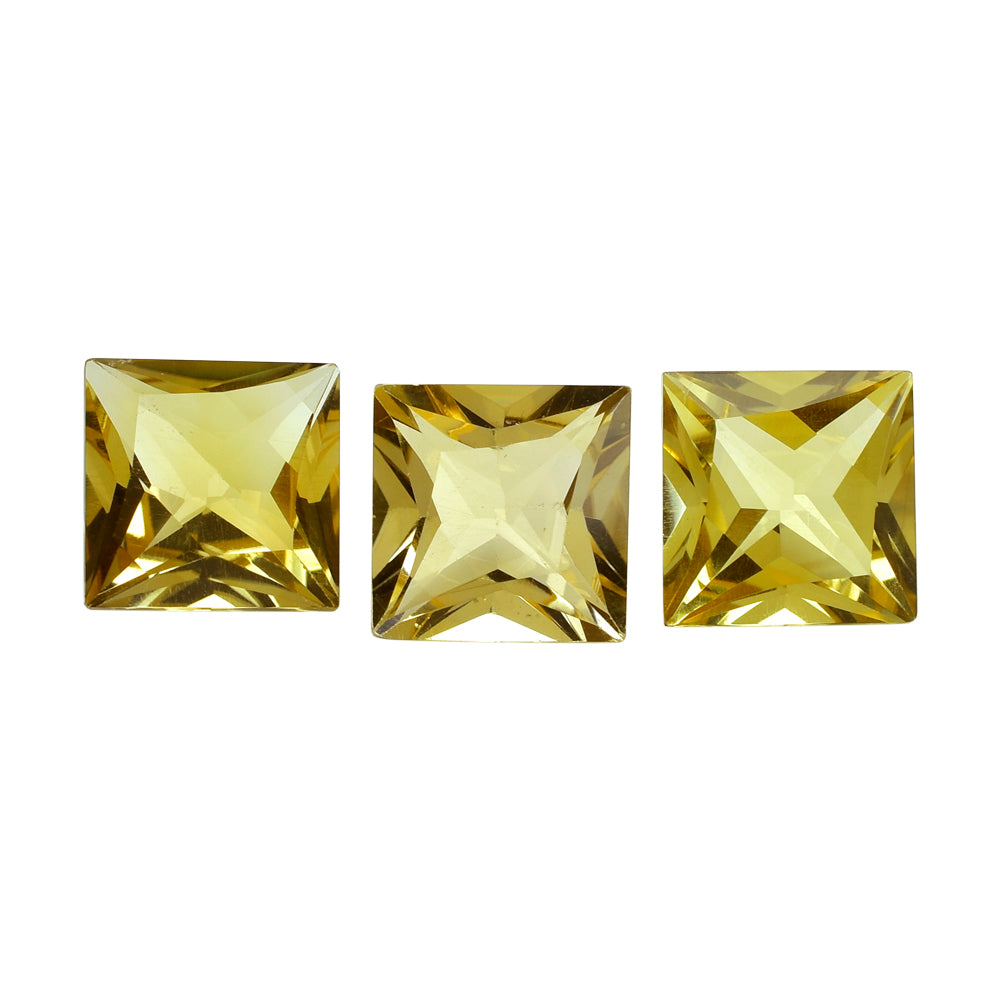 CITRINE (YELLOW) STEP CUT TOP PRINCESS CUT BACK SQUARE (DES#91) (C-3) 10MM 4.53 Cts.