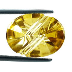 CITRINE (YELLOW) FLAT BUFFTOP LIGHTENING OVAL (DES#114) (C-3) 20X15MM 13.63 Cts.