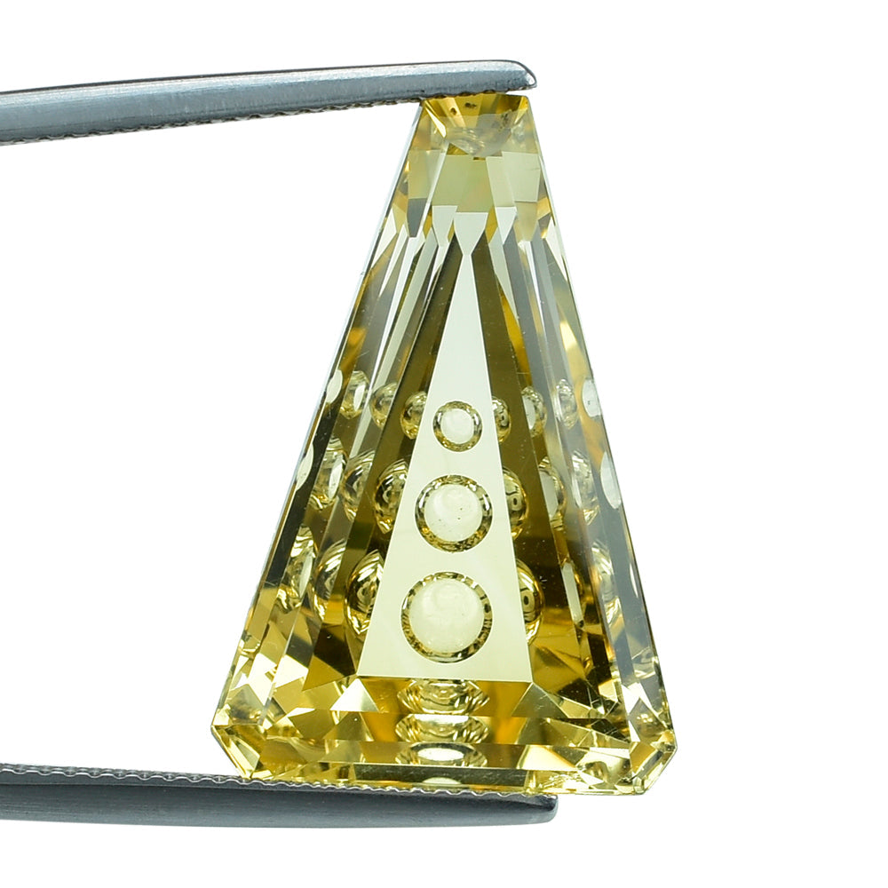 CITRINE (YELLOW) SUPER BUBBLE TRAPOZOID (DES#120) )C-3) 24X16MM 20.58 Cts.