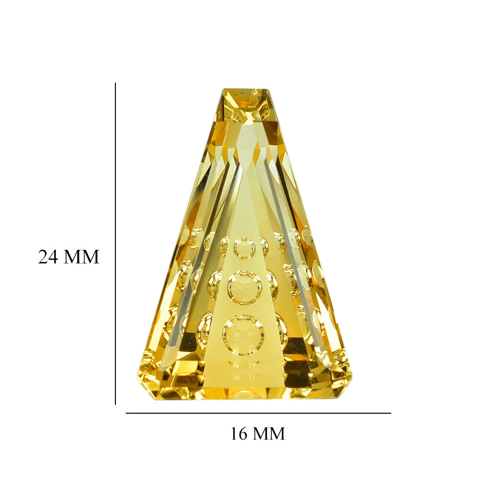 CITRINE (YELLOW) SUPER BUBBLE TRAPOZOID (DES#120) )C-3) 24X16MM 20.58 Cts.