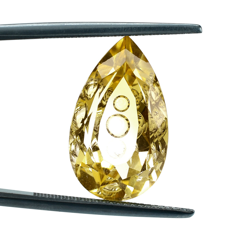 CITRINE (YELLOW) SUPER BUBBLE PEAR (DES#123) (C-4) 20X12MM 10.84 Cts.