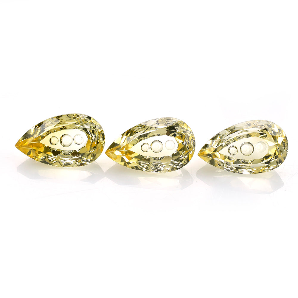 CITRINE (YELLOW) SUPER BUBBLE PEAR (DES#123) (C-4) 20X12MM 10.84 Cts.