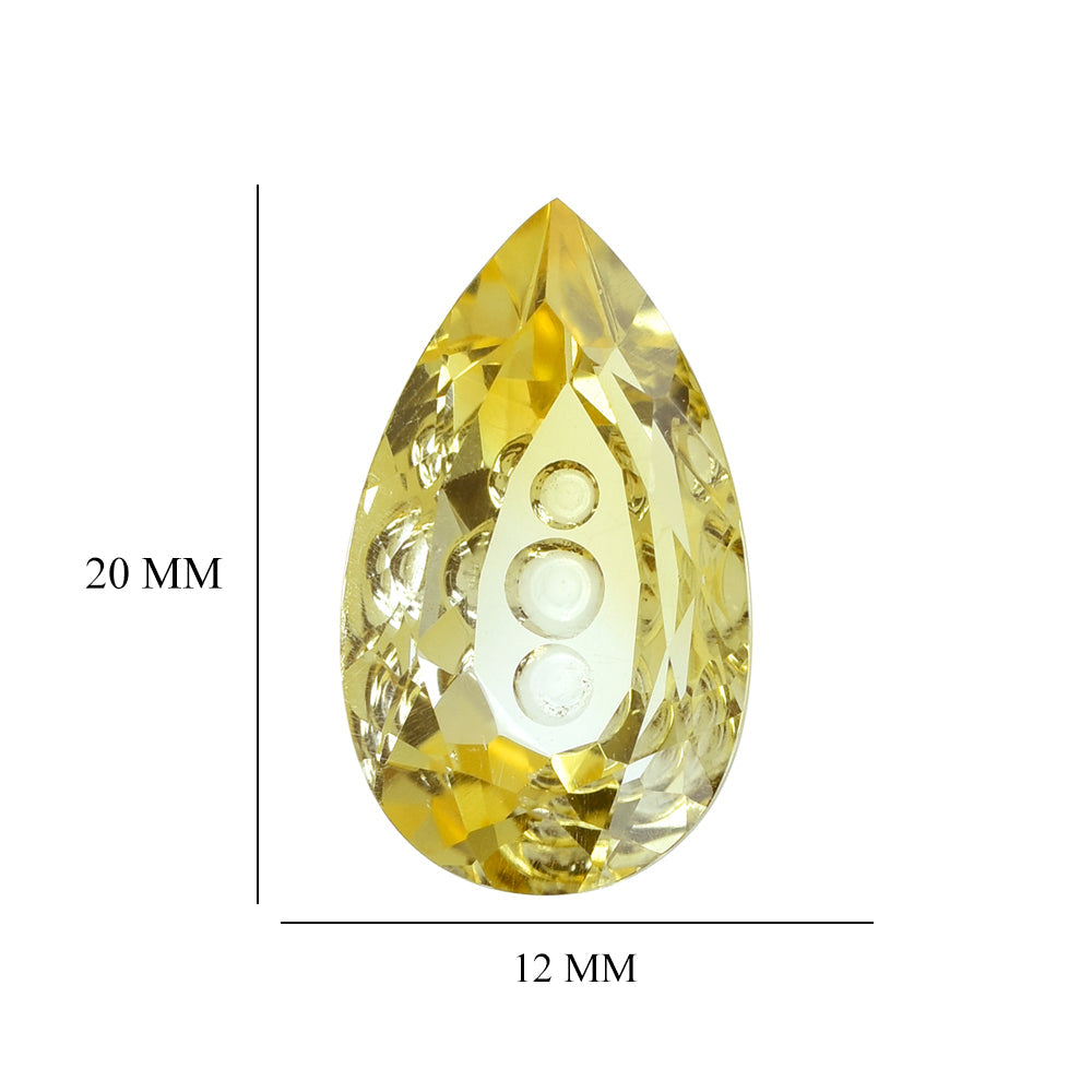 CITRINE (YELLOW) SUPER BUBBLE PEAR (DES#123) (C-4) 20X12MM 10.84 Cts.