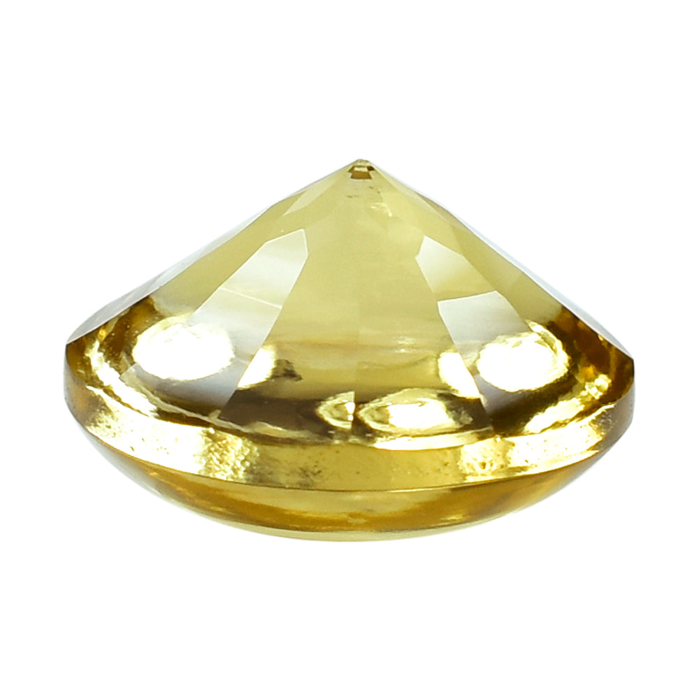 CITRINE (YELLOW) CONCAVE STEP CUT BACK ROUND (DES#47) (C-3) 15MM 11.79 Cts.