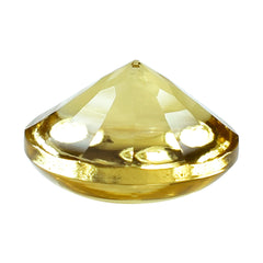 CITRINE (YELLOW) CONCAVE STEP CUT BACK ROUND (DES#47) (C-3) 15MM 11.79 Cts.