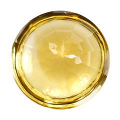 CITRINE (YELLOW) CONCAVE STEP CUT BACK ROUND (DES#47) (C-3) 15MM 11.79 Cts.
