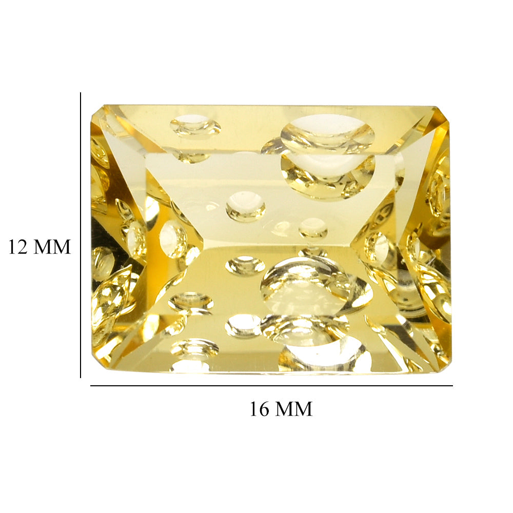 CITRINE (YELLOW) SUPER BUBBLE OCTAGON (DES#116) (C-3) 16X12MM 10.53 Cts.
