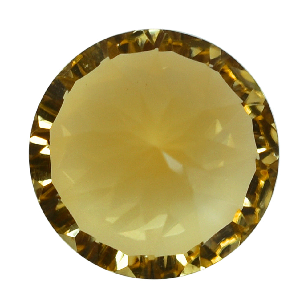 CITRINE (YELLOW) CONCAVE CUT ROUND (DES#45) (C-3) 10MM 3.48 Cts.