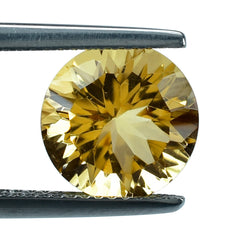 CITRINE (YELLOW) CONCAVE CUT ROUND (DES#45) (C-3) 10MM 3.48 Cts.