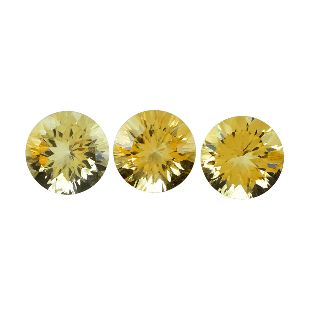 CITRINE (YELLOW) CONCAVE CUT ROUND (DES#45) (C-3) 10MM 3.48 Cts.