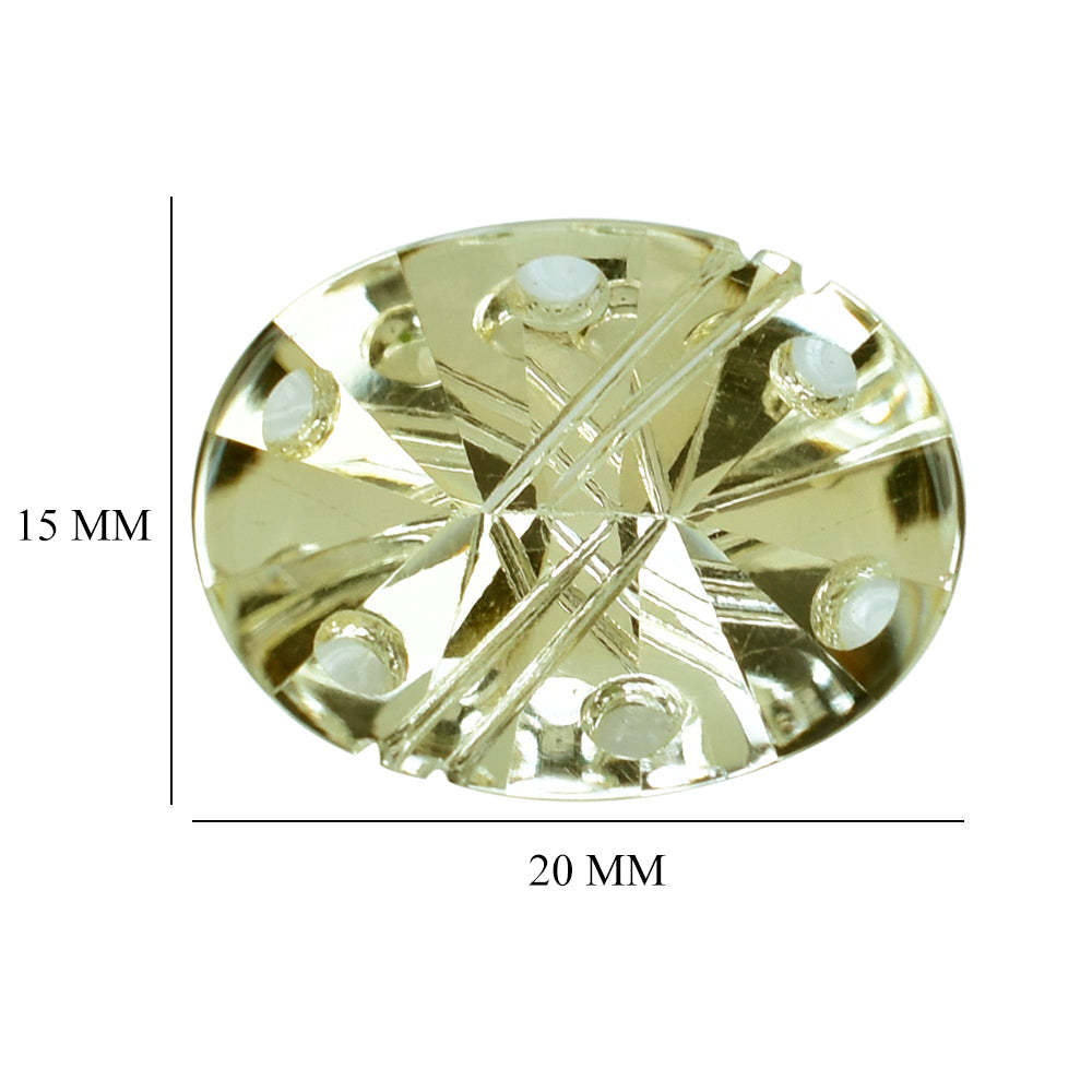 CITRINE (YELLOW) FLAT BUFFTOP SUPER BUBBLE OVAL (C-4) 20X15MM 12.75 Cts.