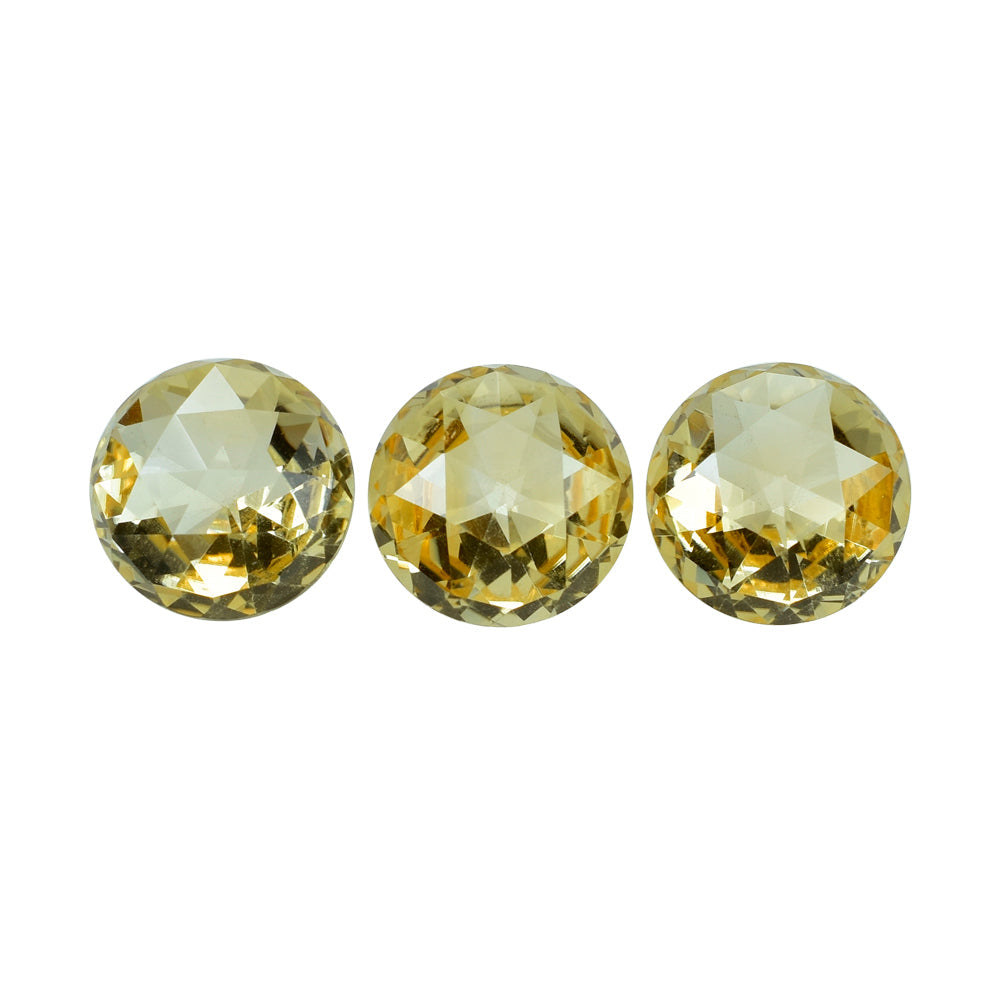 CITRINE (YELLOW) HIGH DOME ROSE CUT ROUND (DES#17) (C-3) 15MM 13.15 Cts.