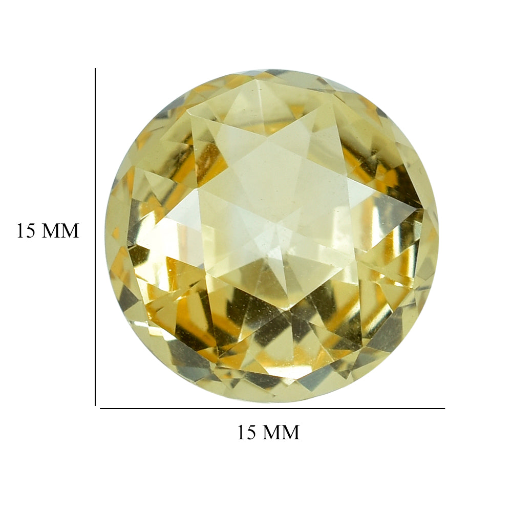 CITRINE (YELLOW) HIGH DOME ROSE CUT ROUND (DES#17) (C-3) 15MM 13.15 Cts.