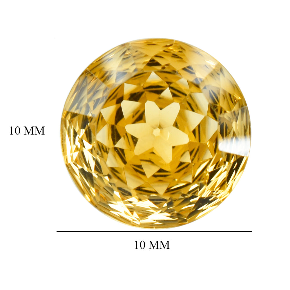 CITRINE (GOLDEN) NIRVANA CUT ROUND (DES#81) (C-1) 10MM 3.21 Cts.