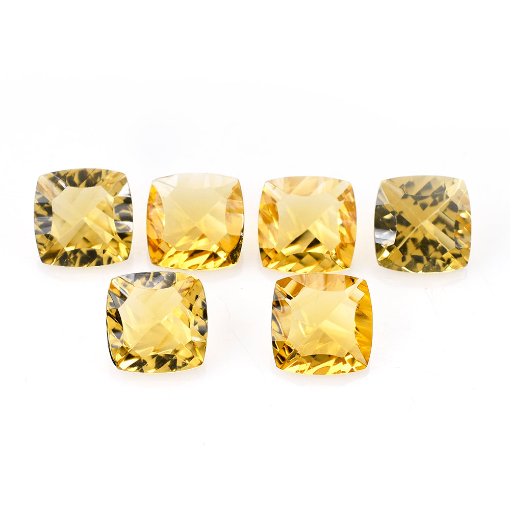 CITRINE (GOLDEN) CONCAVE CUT CUSHION (DES#71) (C-2) 9MM 2.43 Cts.