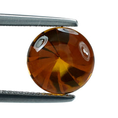 CITRINE (ORANGE) TWISTED CONCAVE BUFFTOP ROUND (DES#31) 10MM 3.49 Cts.