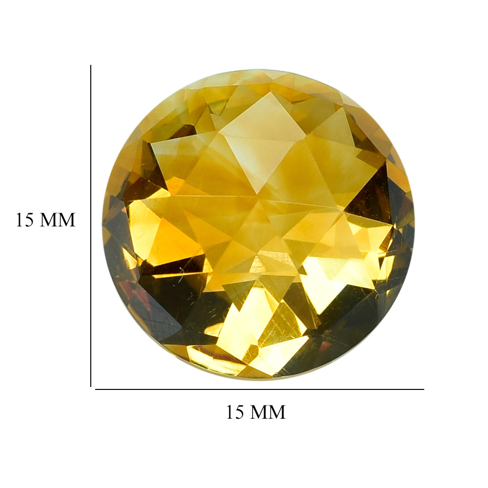 CITRINE (ORANGE) HIGH DOME ROSE CUT ROUND (DES#17) (COLOR ZONING (C-1) 15MM 12.20 Cts.