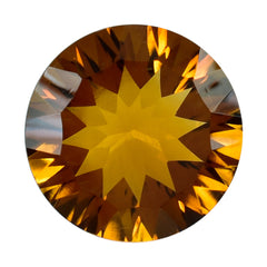 CITRINE (ORANGE) CONCAVE CUT ROUND (DES#45) 12MM 5.15 Cts.