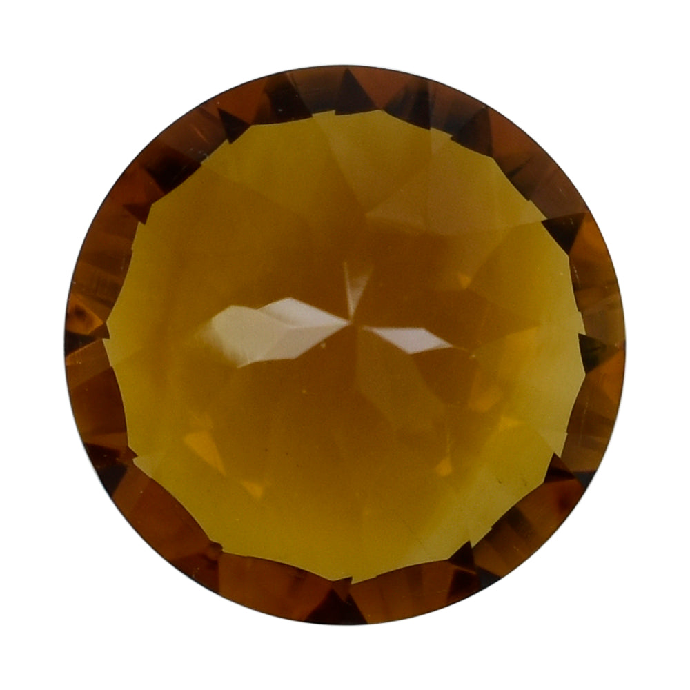 CITRINE (ORANGE) CONCAVE CUT ROUND (DES#45) 12MM 5.15 Cts.