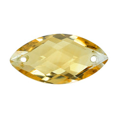 CITRINE (GOLDEN) CHECKER CUT BRIOLETTE MARQUISE (FULL DRILL TWO) (C2) 16X8MM 3.87 Cts.