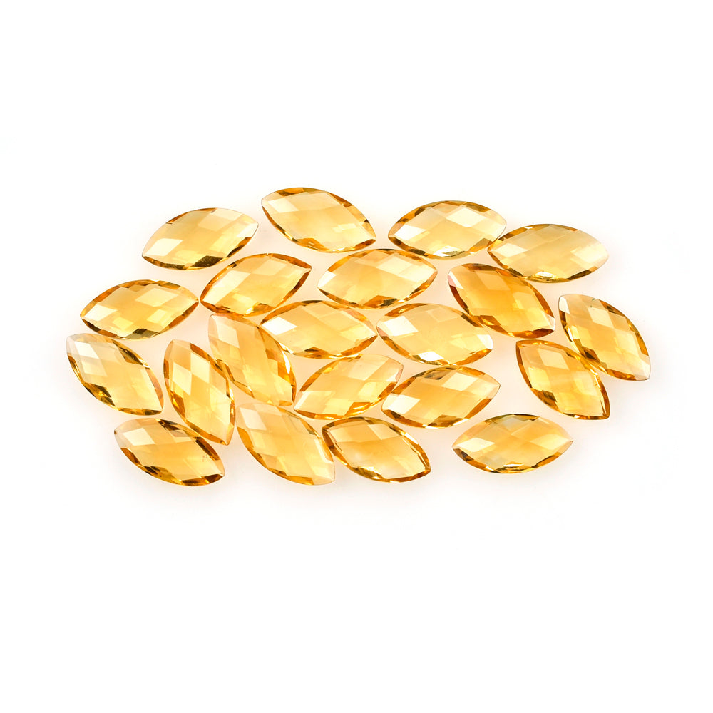 CITRINE (GOLDEN) CHECKER CUT BRIOLETTE MARQUISE (C2) 10X5MM 0.80 Cts.