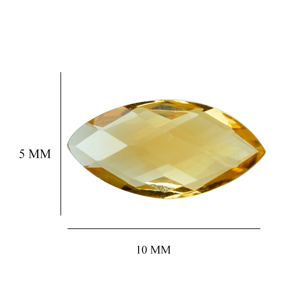 CITRINE (GOLDEN) CHECKER CUT BRIOLETTE MARQUISE (C2) 10X5MM 0.80 Cts.