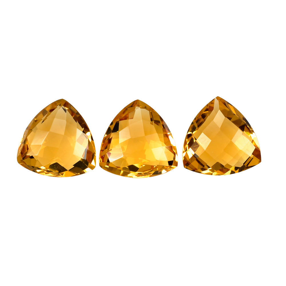 CITRINE (GOLDEN) CHECKER CUT BRIOLETTE TRILLION (C1) 11MM 4.04 Cts.