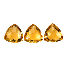CITRINE (GOLDEN) CHECKER CUT BRIOLETTE TRILLION (C1) 11MM 4.04 Cts.