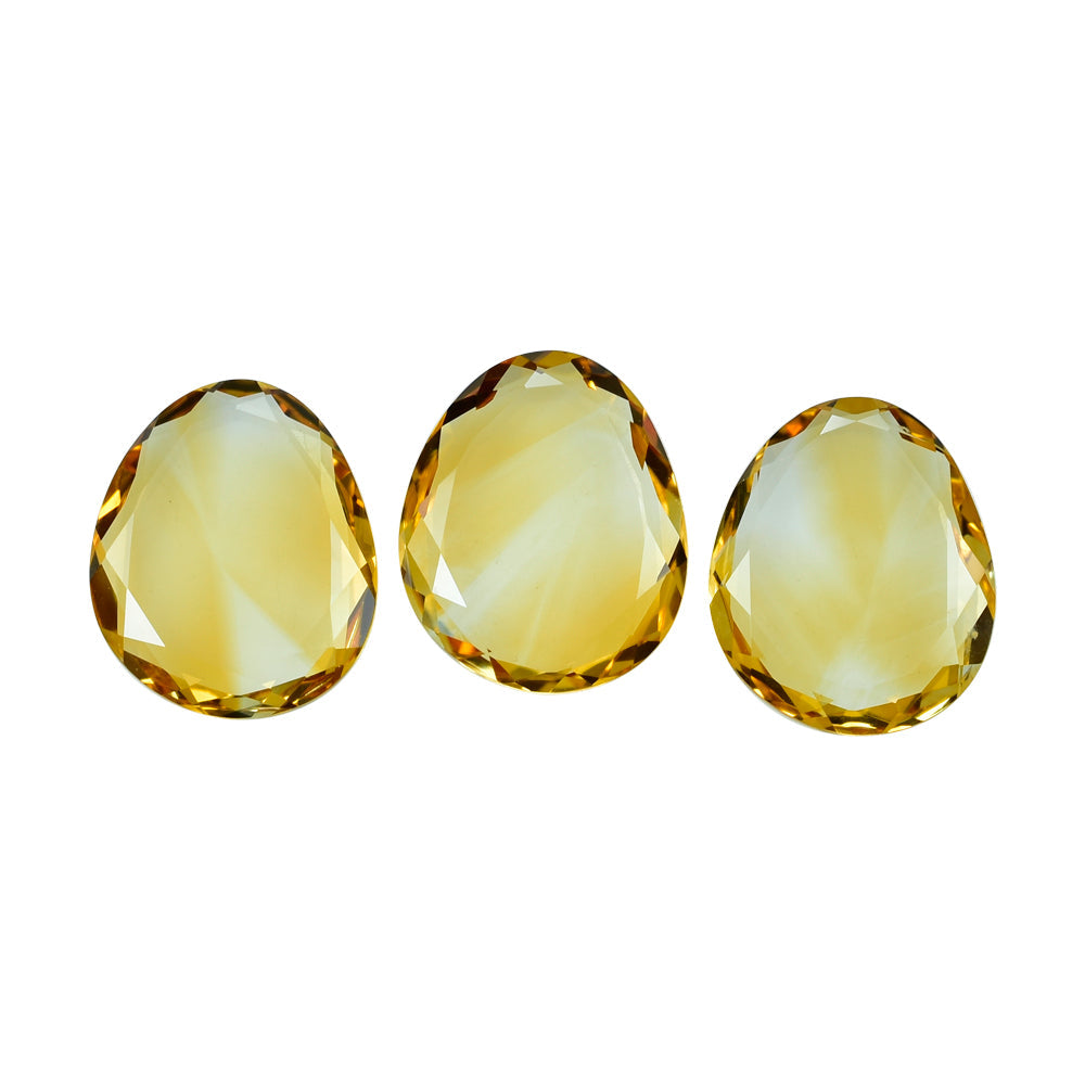 CITRINE (GOLDEN) BOTH SIDE TABLE IRREGULAR OVAL (C2) 18X15MM 8.75 Cts.
