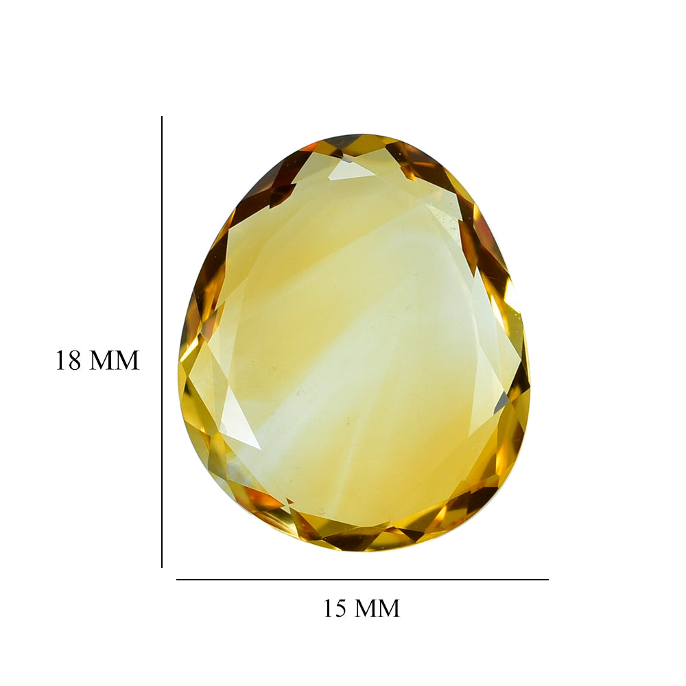 CITRINE (GOLDEN) BOTH SIDE TABLE IRREGULAR OVAL (C2) 18X15MM 8.75 Cts.