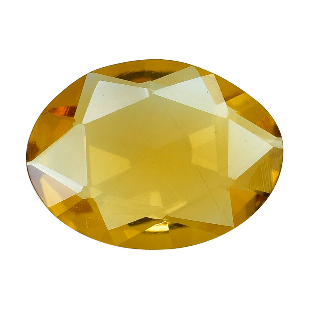 CITRINE (GOLDEN) ROSE CUT BRIOLETTE OVAL (C-1) 12X9MM 2.41 Cts.