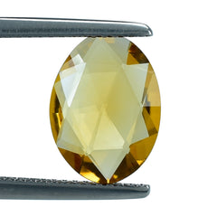 CITRINE (GOLDEN) ROSE CUT BRIOLETTE OVAL (C-1) 12X9MM 2.41 Cts.