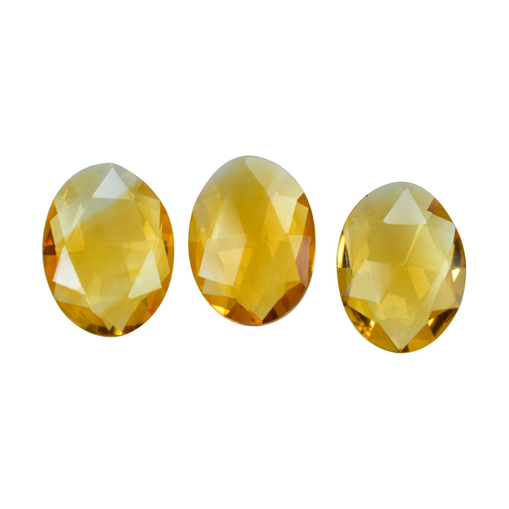 CITRINE (GOLDEN) ROSE CUT BRIOLETTE OVAL (C-1) 12X9MM 2.41 Cts.