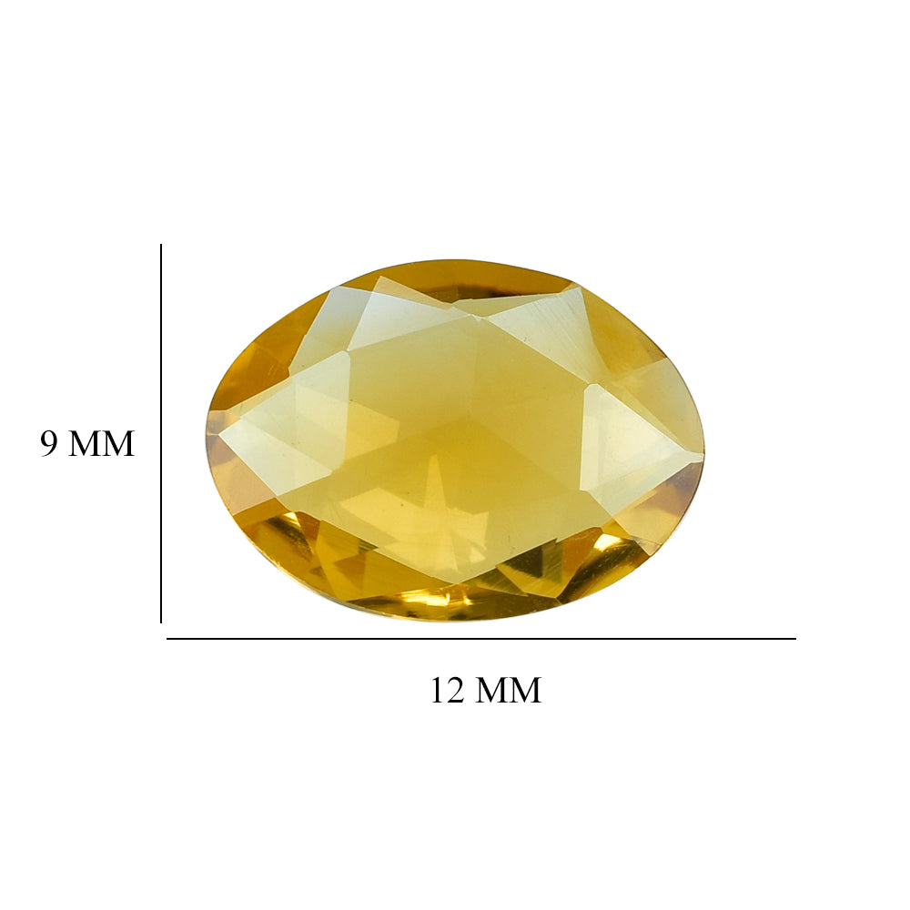 CITRINE (GOLDEN) ROSE CUT BRIOLETTE OVAL (C-1) 12X9MM 2.41 Cts.
