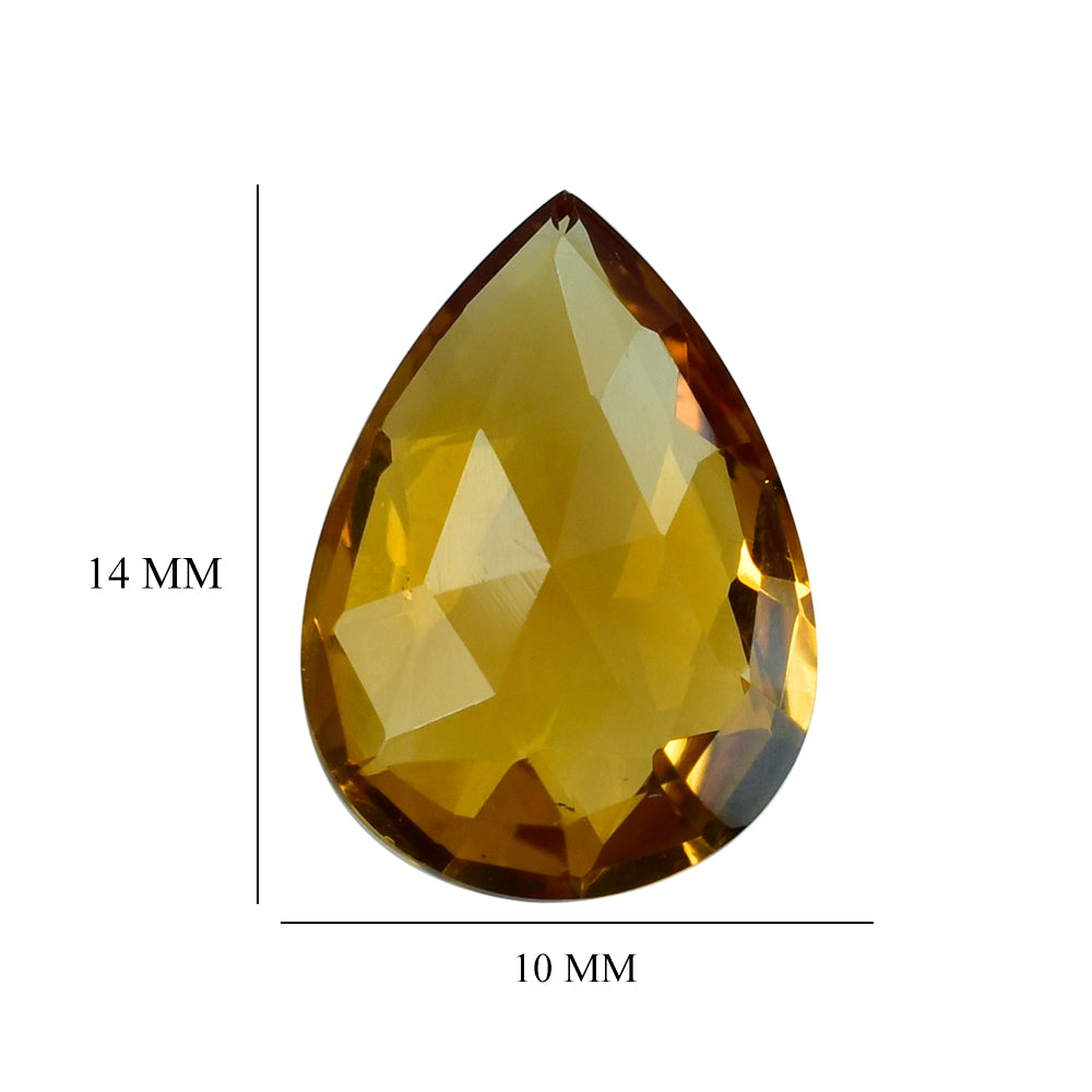 CITRINE (ORANGE) ROSE CUT BRIOLETTE PEAR 14X10MM 3.88 Cts.