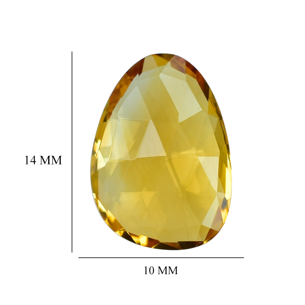 CITRINE ROSE CUT BRIOLETTE IRREGULAR PEARISH (GOLDEN)  (TOP) 14X10MM 4.50 Cts.