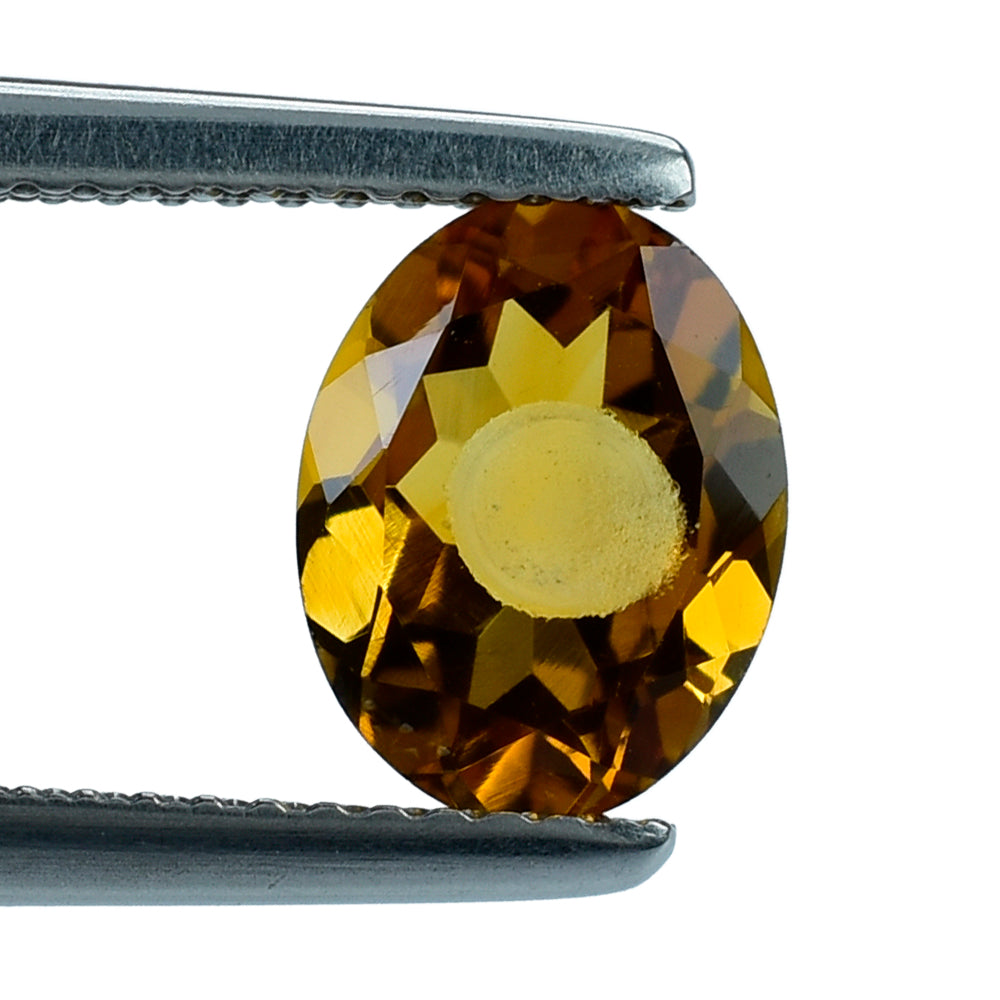 CITRINE FANCY OVAL WITH HOLE IN TABLE 9X7MM 1.57 Cts.