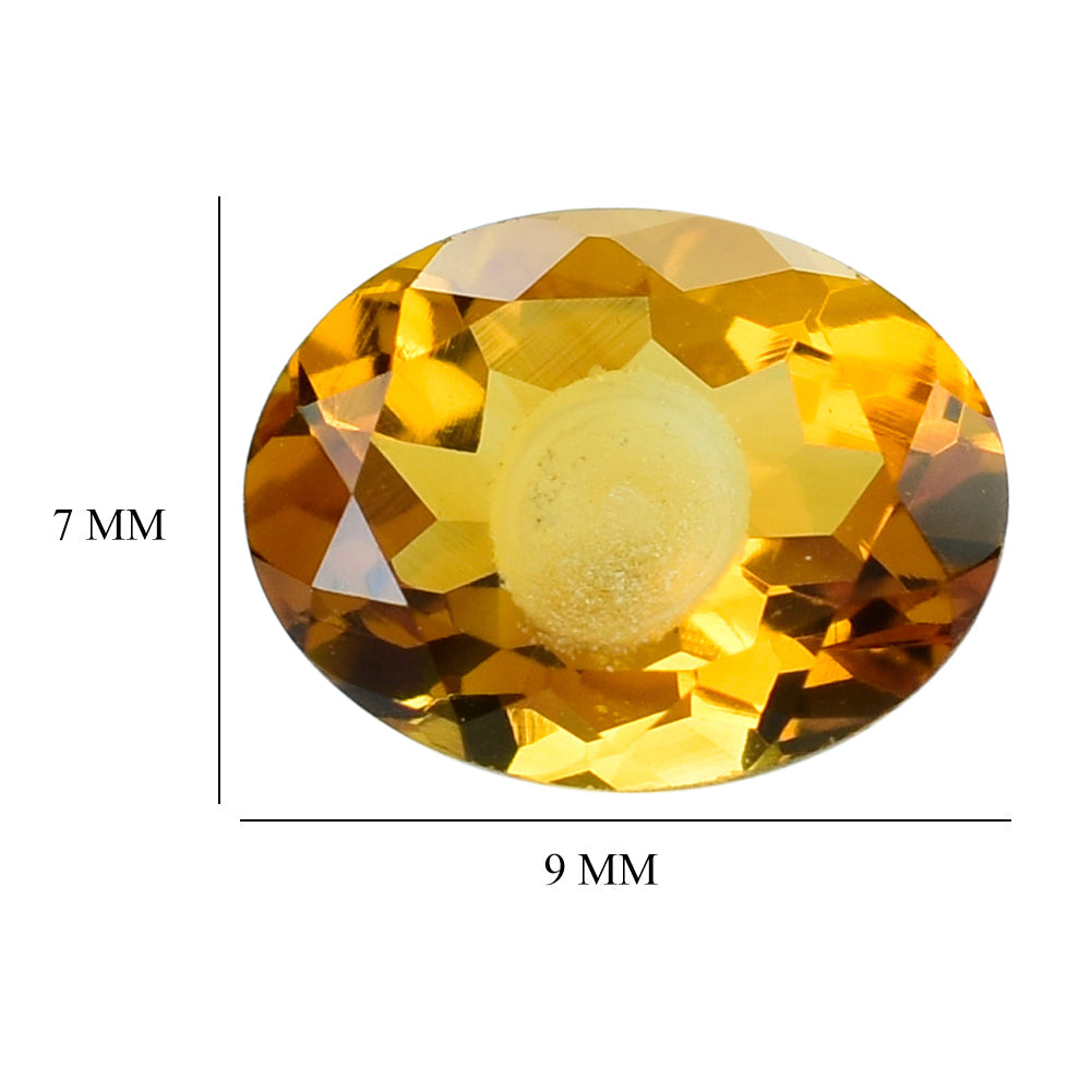 CITRINE FANCY OVAL WITH HOLE IN TABLE 9X7MM 1.57 Cts.
