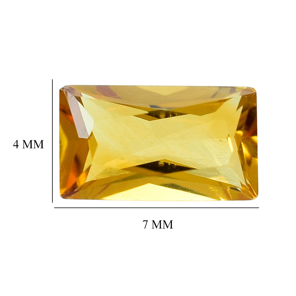 CITRINE PRINCESS CUT BAGUETTES 7X4MM 0.60 Cts.