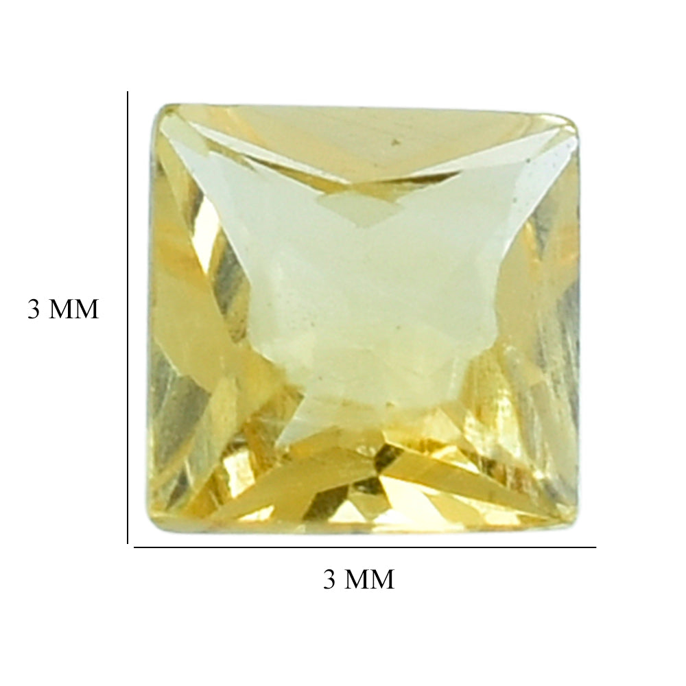 CITRINE PRINCESS CUT SQUARE (C-1) 3MM 0.14 Cts.