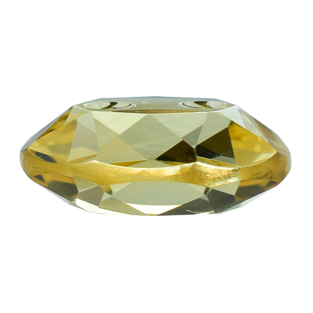 YELLOW CITRINE BOTH SIDE TABLE CUT OVAL WITH TWO CHEESE HOLE 16X12MM 8.55 Cts.