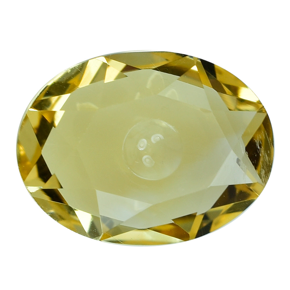 YELLOW CITRINE BOTH SIDE TABLE CUT OVAL WITH ONE CHEESE HOLE 16X12MM 8.50 Cts.