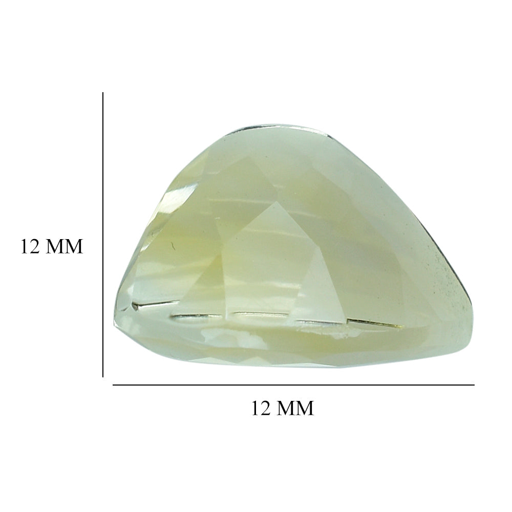 CITRINE CHECKER CUT FANCY HALF HEART 12MM 2.93 Cts.