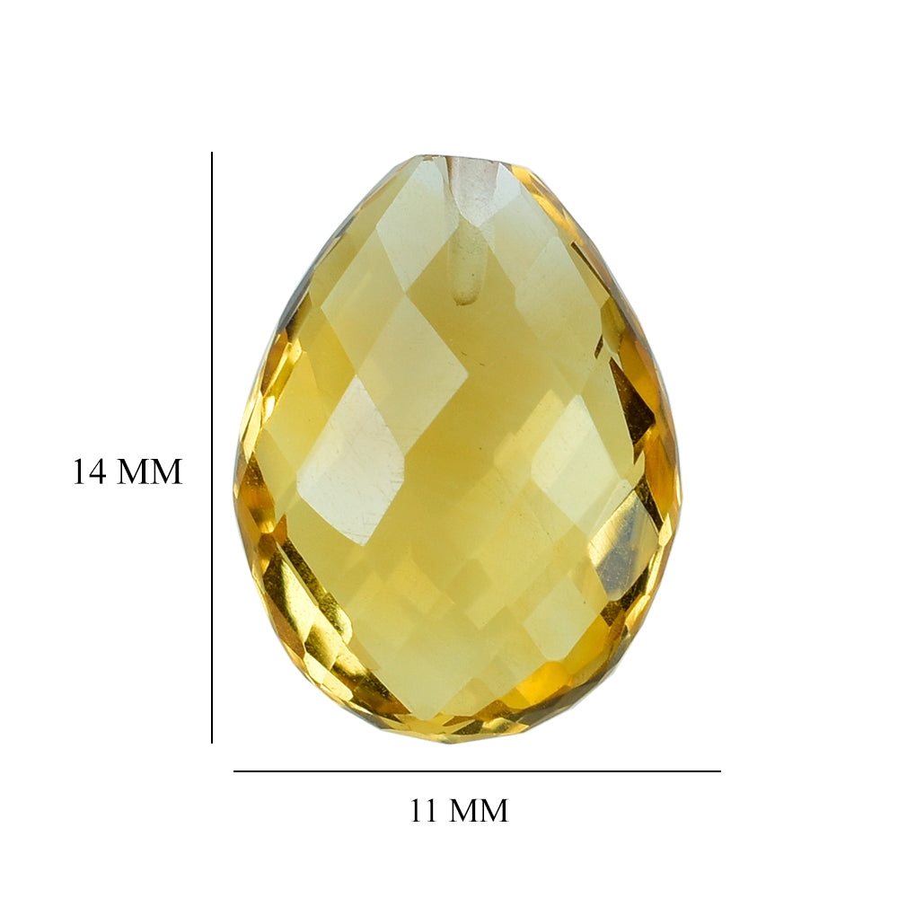 CITRINE BRIOLETTE PEAR (HALF DRILL) 14X11MM 6.56 Cts.