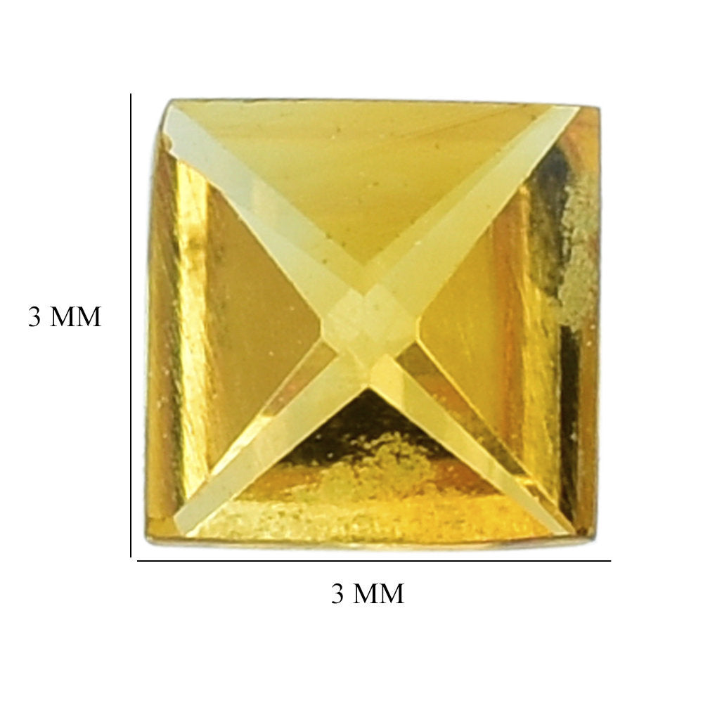 GOLDEN CITRINE FANCY SQUARE 3MM 0.25 Cts.