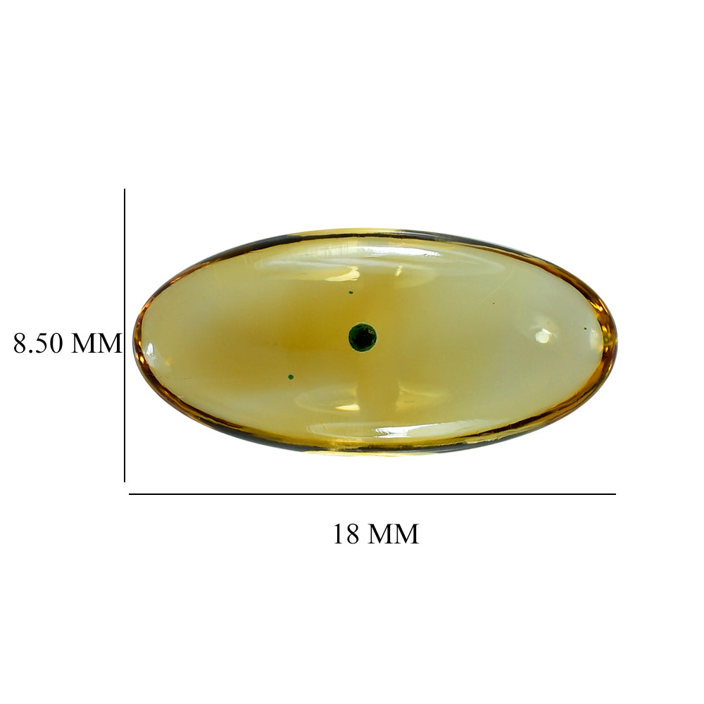CITRINE LENTIL OVAL CAB (C-1/CLEAN) (HALF DRILL)18X8.50MM 4.81 Cts.