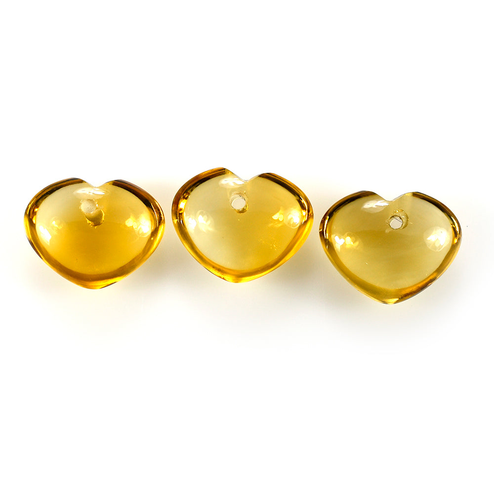 CITRINE LENTIL HEART (FULL DRILL)12X9.50MM 3.78 Cts.