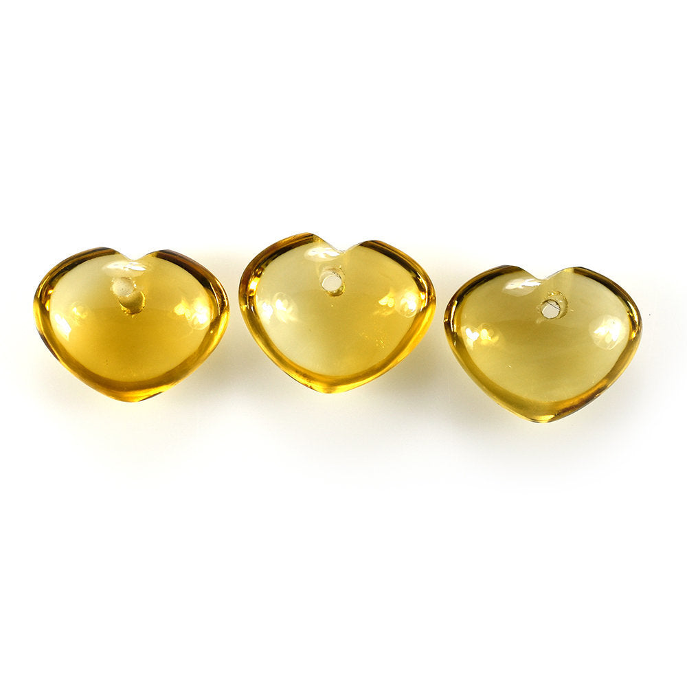 CITRINE LENTIL HEART (FULL DRILL)12X9.50MM 3.78 Cts.