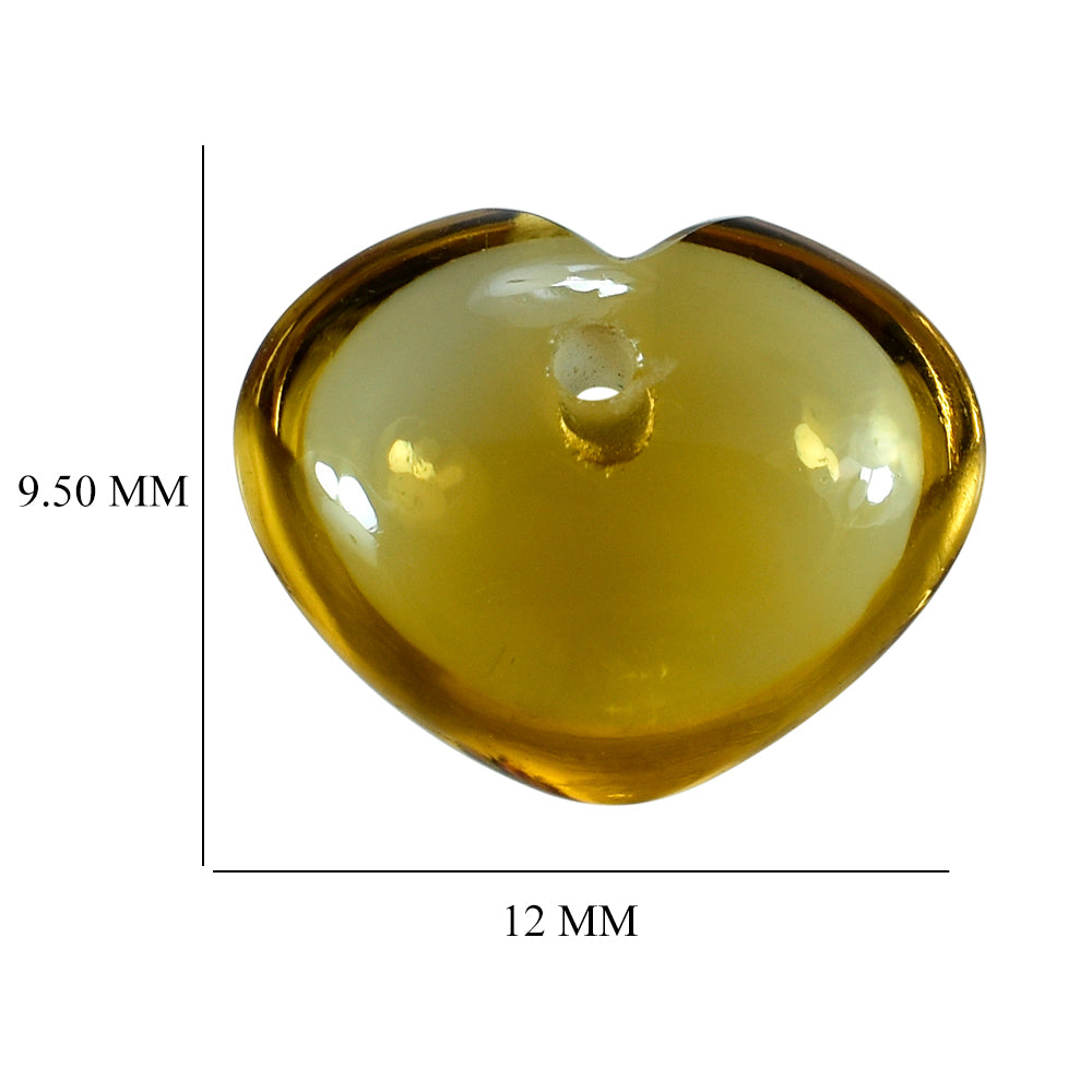 CITRINE LENTIL HEART (FULL DRILL)12X9.50MM 3.78 Cts.